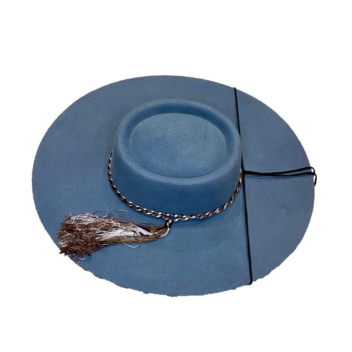 GENERICO - Sombrero Huaso Nacional Paño Azul - detalle seda -Corralero Sastreria