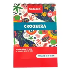MOTARRO - Croquera De Dibujo Tamaño 22 X 32 cm 100 Hojas De 70g Lisa