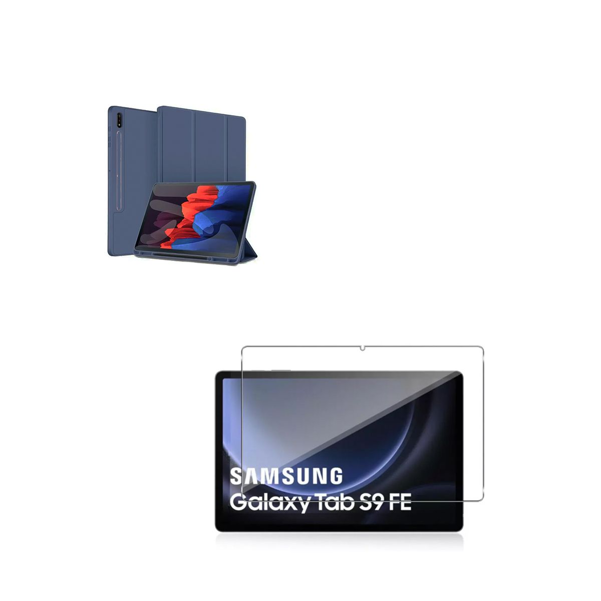 JOIGO - Funda Smart Cover Para Samsung S9 Fe 10.9 Azul Lamina Vidrio.