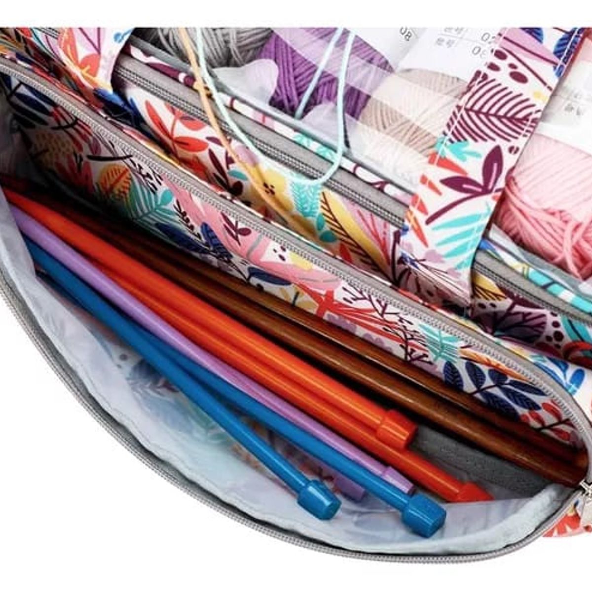 GENERICO - Bolso Impermeable Porta Tejido Lanas Palillos Croche Grande