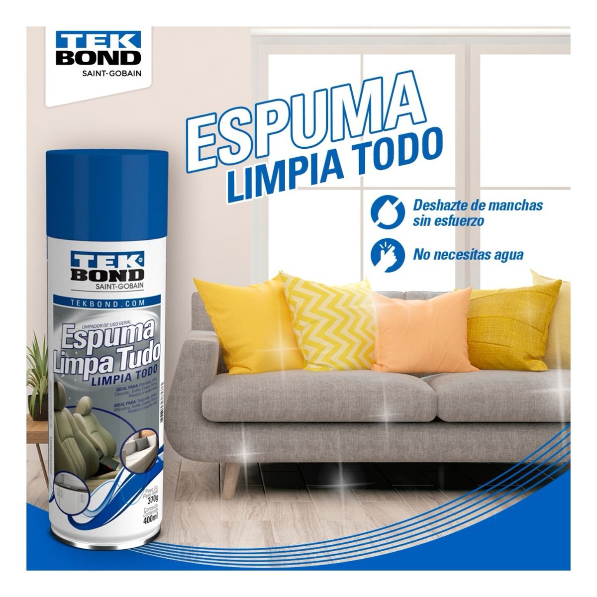 TEKBOND - Espuma Limpieza Limpia Todo 400 Ml Tekbond Uso General