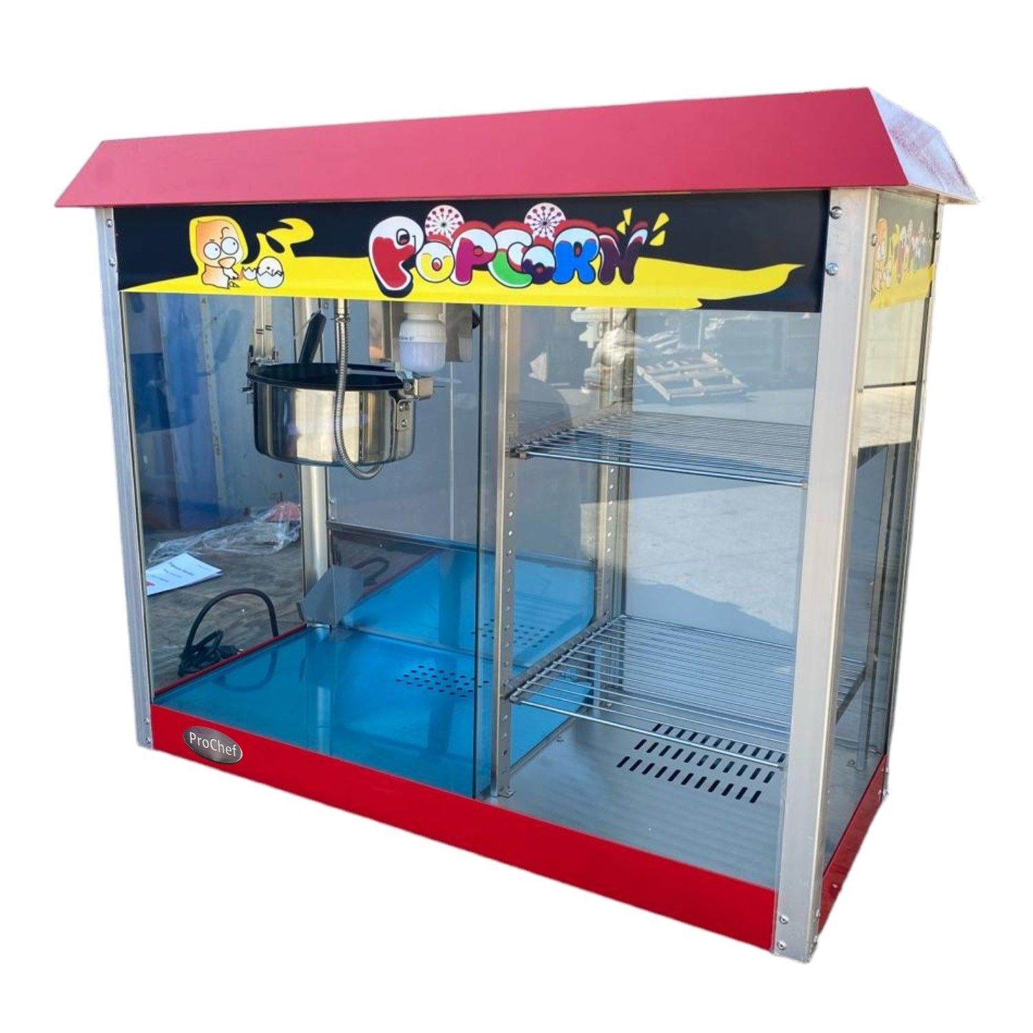 PROCHEF Maquina Pop Corn o Cabritas y Vitrina Mantenedora