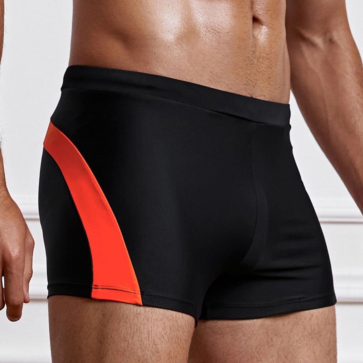 GLORIAHOON - Hip Negro Short Traje De Baño Elástico Hombre Gloriahoon