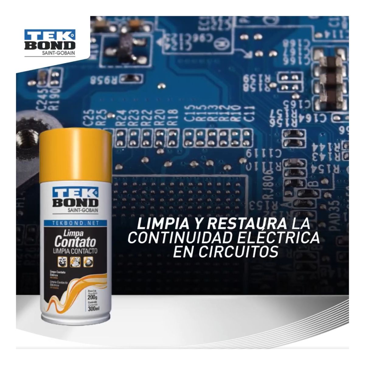 TEKBOND - Limpia Contacto Eléctricos En Spray 300 Ml Tekbond