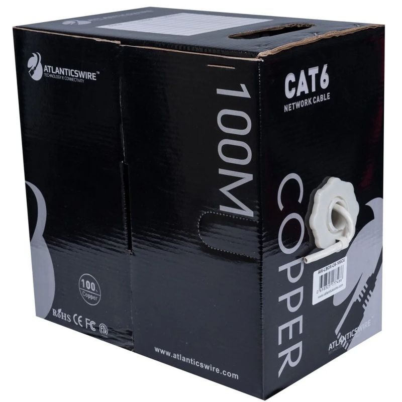 ATLANTICSWIRE - CABLE UTP CAT6 100 MTS, 23 AWG, 100% COBRE. GRIS.