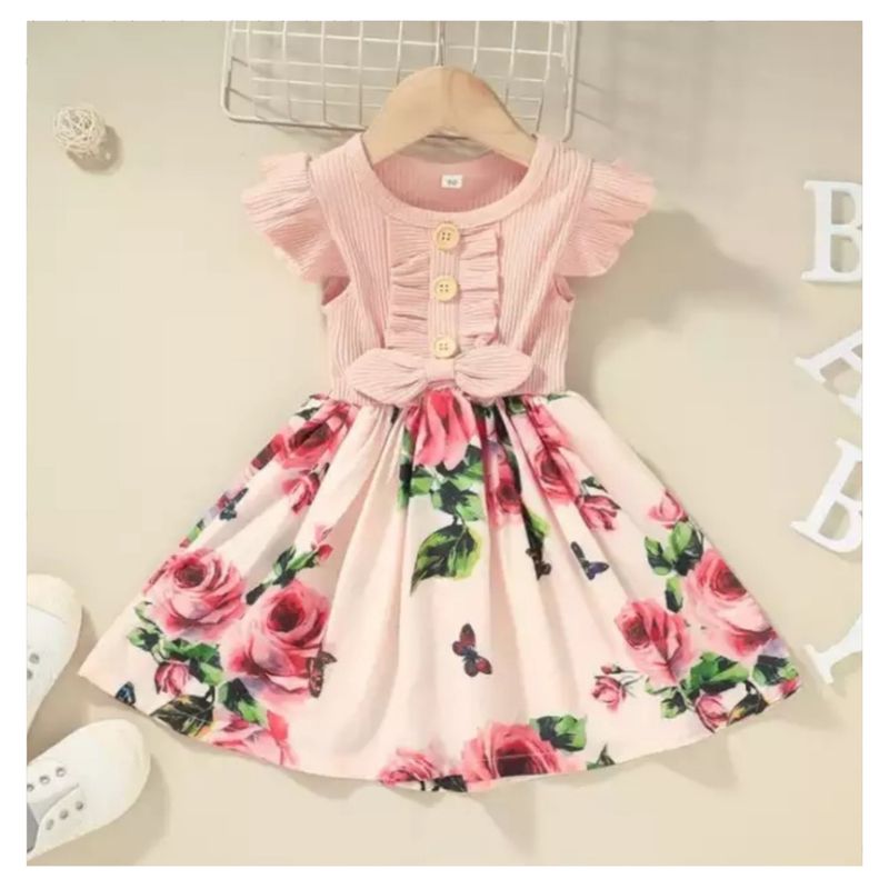 GENERICO - VESTIDO BEBÉ NIÑA FLOREADO PEQUEÑA LUZ