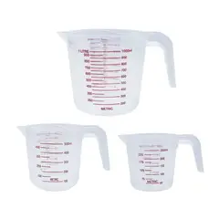 BAZUCA - Jarra Medidoras Plásticas Set 3 Piezas 1l / 500ml / 250ml