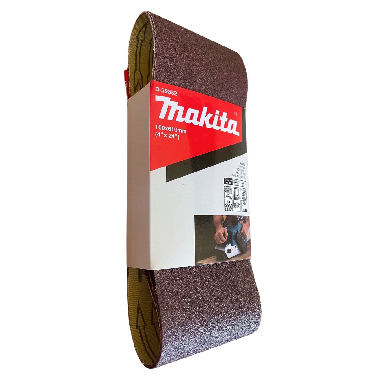 MAKITA - Lija de Banda 4x24" 3Pzs G-60 Madera-Metal Makita D59352