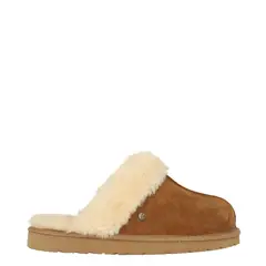 BAMERS - Pantufla Slipper Fur Leather Mujer Caramelo