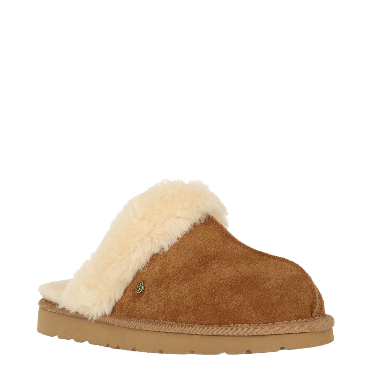BAMERS - Pantufla Bamers Slipper Fur Leather Mujer Caramelo
