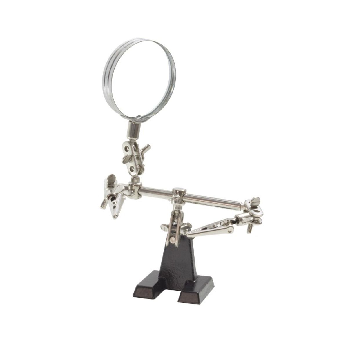 GENERICO - Tercera Mano con Lupa de vidrio de 60mm Dioptría 3D