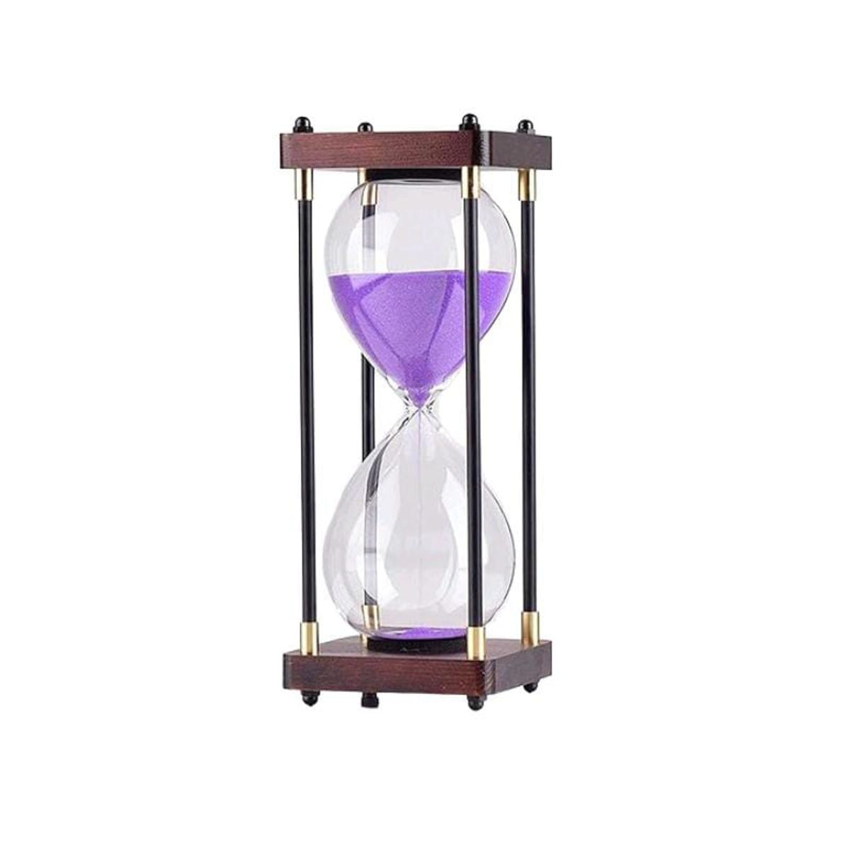 GENERICO - Reloj De Arena De Vidrio Con Marco De Madera, 30 Minutos.