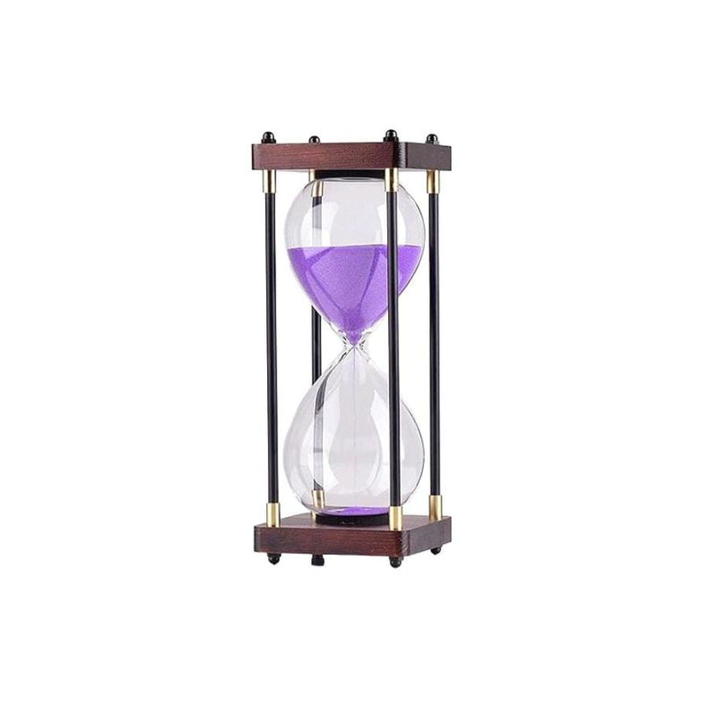 GENERICO - Reloj De Arena De Vidrio Con Marco De Madera, 30 Minutos.