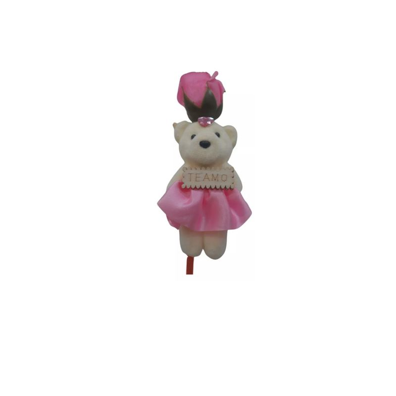 GENERICO - Rosa Flor Con Oso Feliz Dia San Valentin Varios Colores