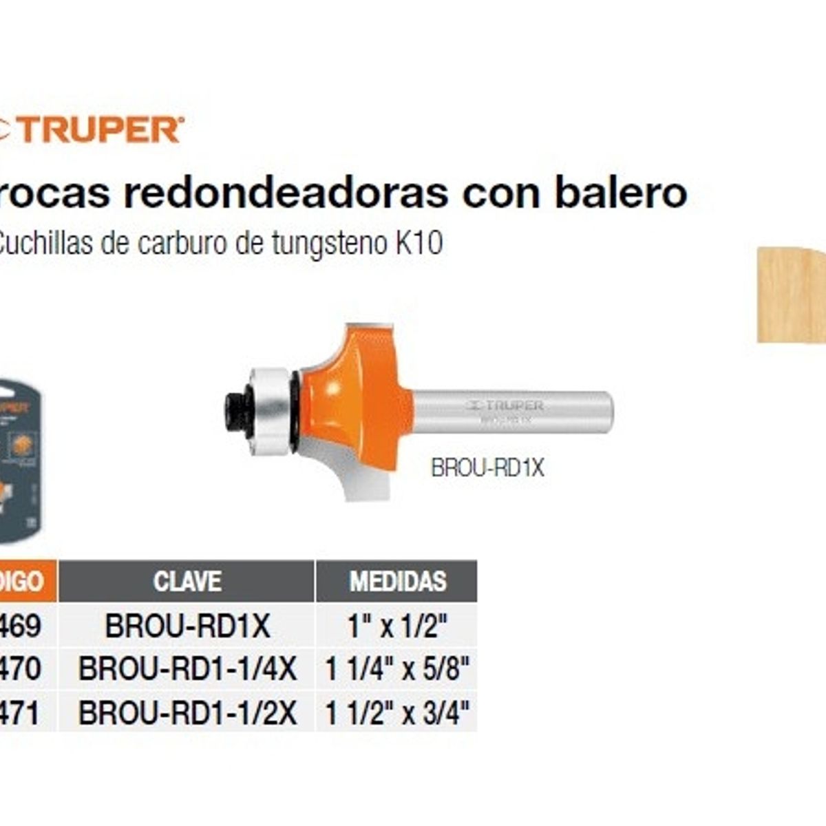 TRUPER - FRESA 11471 REDONDEADORA 1 12X34 TRUPER