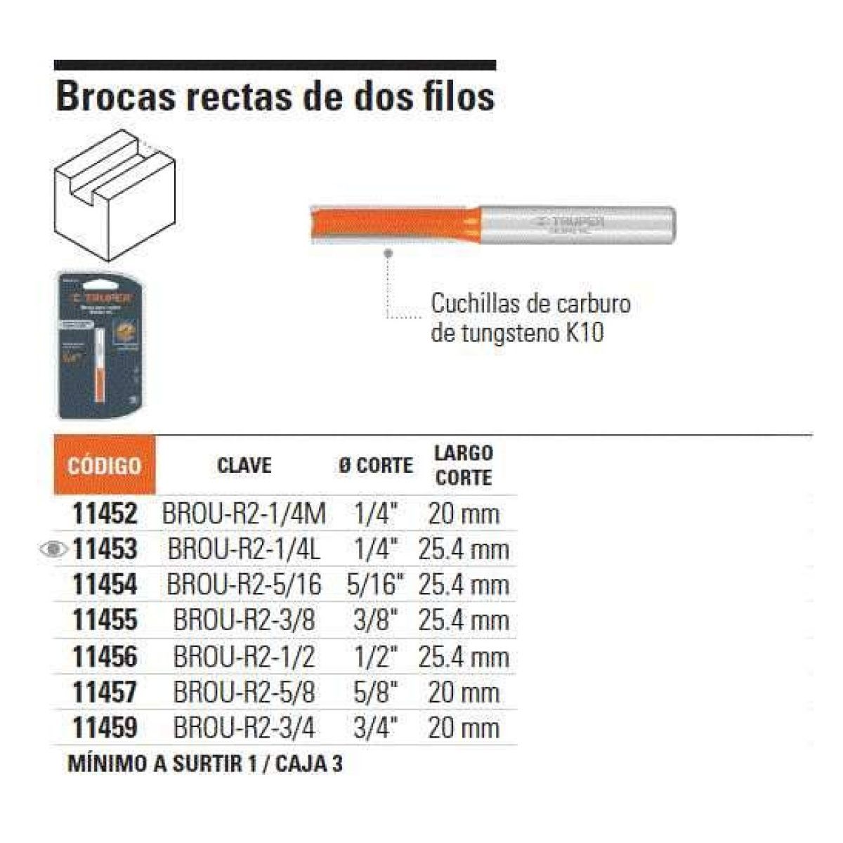 TRUPER - FRESA 11456 RECTA 12X1 TRUPER