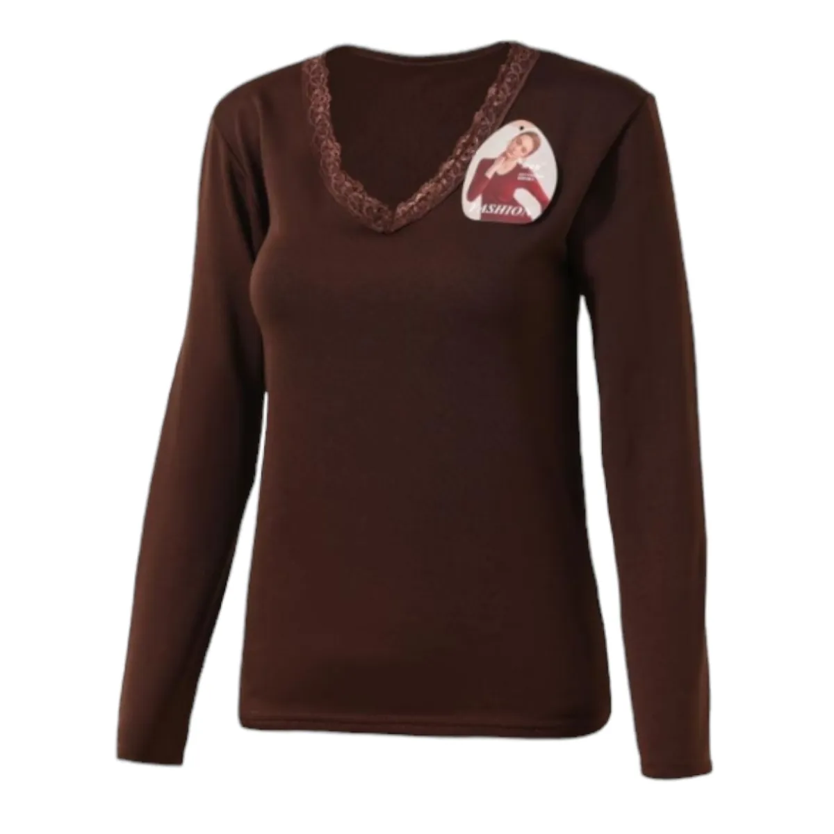 AGW - Pack 3 Camisetas Polar Mujer Cuello V