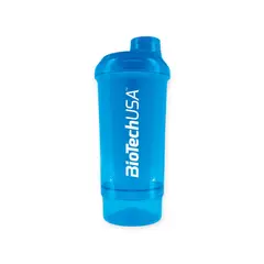 BIOTECH USA - Shaker Doble Compartimiento 500ml CELESTE - Biotechusa