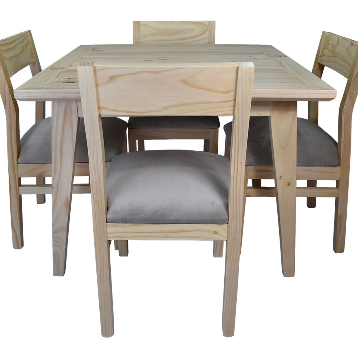 MUEBLES NATIVA - Comedor Vendetta 100x100 4 Sillas Beige