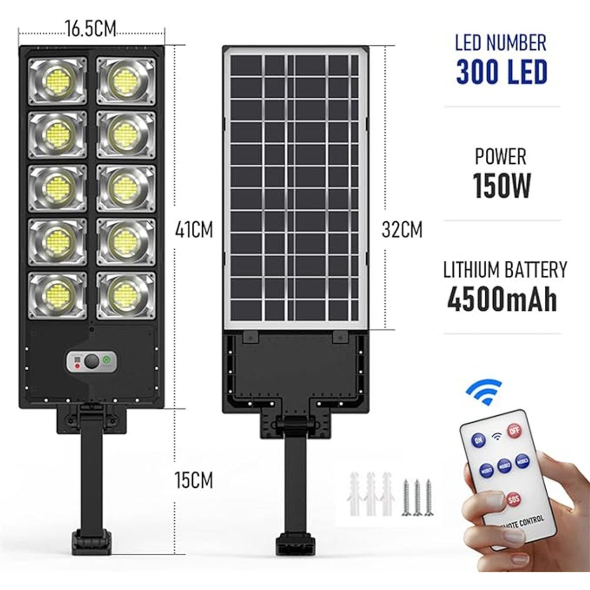 GENERICO - Luz solar de calle para exteriores 41x32cm