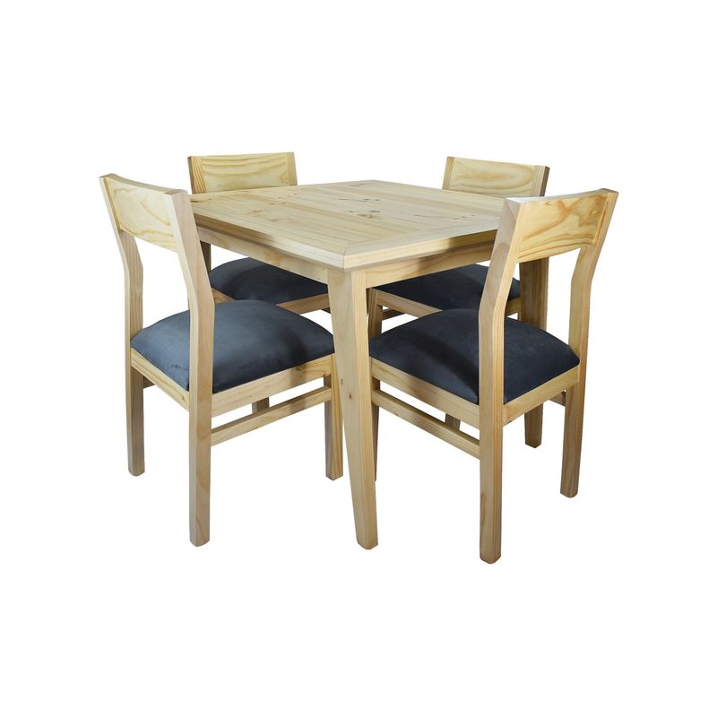 MUEBLES NATIVA - Comedor Vendetta 100x100 4 sillas gris