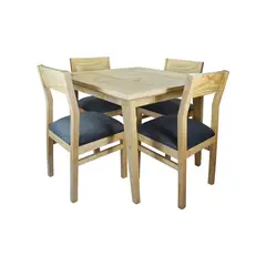 MUEBLES NATIVA - Comedor Vendetta 100x100 4 sillas gris