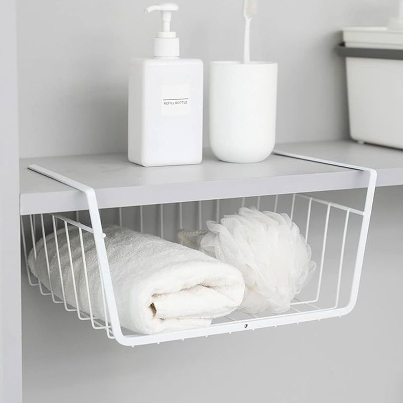 BAZUCA - Repisa Colgante Multiuso Metalica Organizador Color Blanco