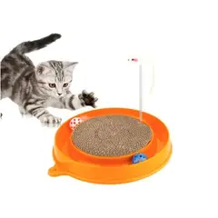 GENERICO - Tablero Rascador Con Pelotas Y Ratón Para Gatos