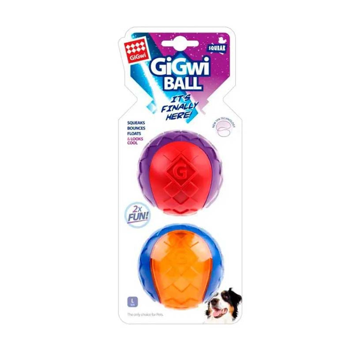 GIGWI - Set Pelotas Gigwi Squeaker Medium 6cm Para Perro -  2 und