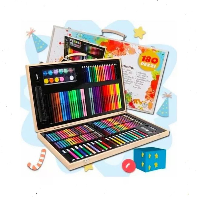 GENERICO - Set De Dibujo Y Pintura, Lápices Y Accesorios 180 Piezas