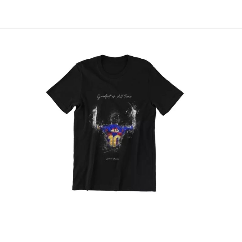 GENERICO - Polera Unisex Messi Futbol Arte Barcelona Estampado Algodon