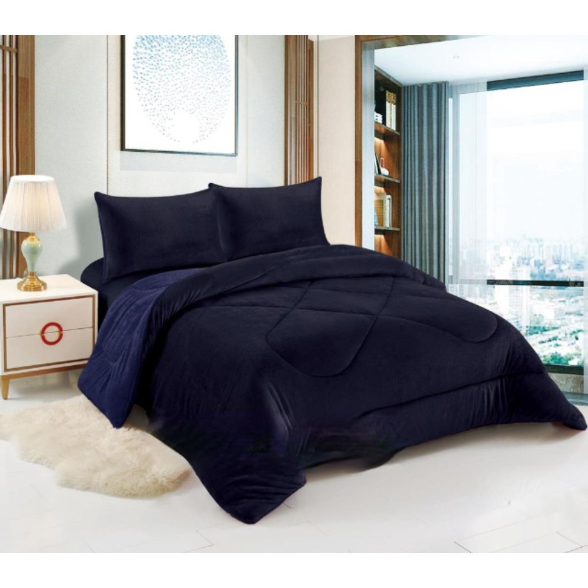 GENERICO - Cobertores Con Chiporro Plush 2 Plazas Unicolor