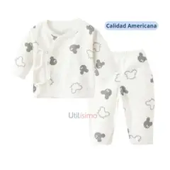 JUMP KIDS - Set 2 Piezas Pijama Unisex Mickey Gris 100% Algodón