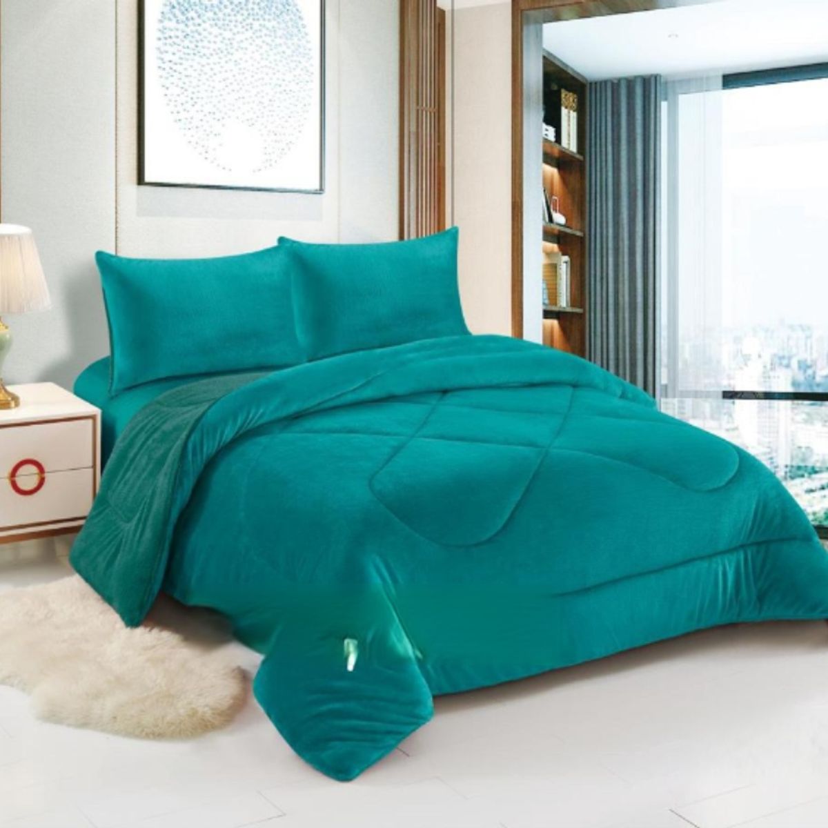 GENERICO - Cobertores Con Chiporro Plush 2 Plazas Unicolor