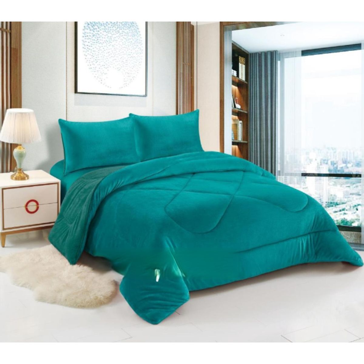 GENERICO - Cobertores Con Chiporro Plush 2 Plazas Unicolor