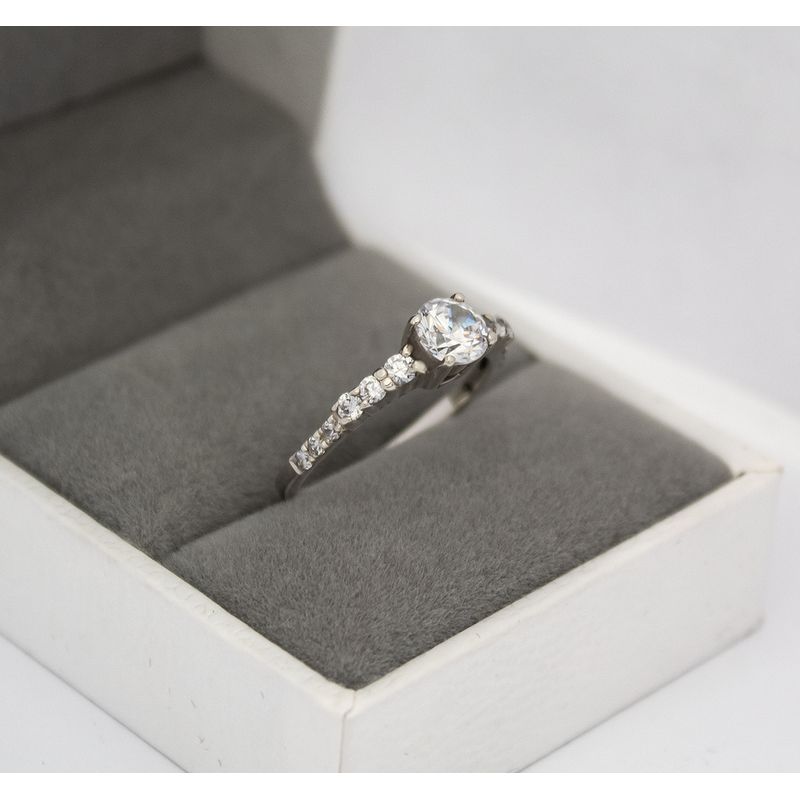 Diamante Anillo De Compromiso Plata 950 Joyería Andrea Anillo