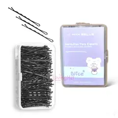 MAX BELLE - Horquillas Para El Cabello Negras En Forma De U. Paquete Con Empaque 80 Piezas