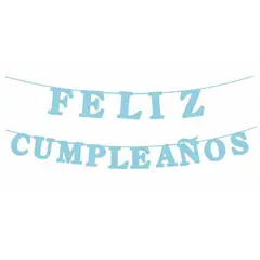 GENERICO - Guirnalda Feliz Cumpleaños Celeste 15Pcs 3 M