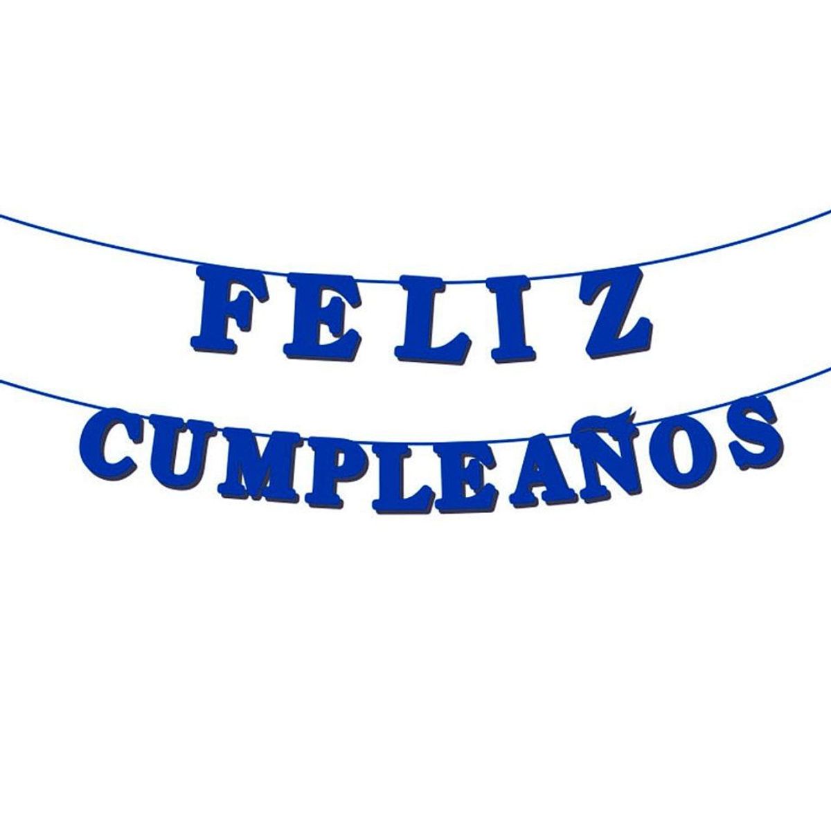 GENERICO - Guirnalda Feliz Cumpleaños Azul 15pcs 3m