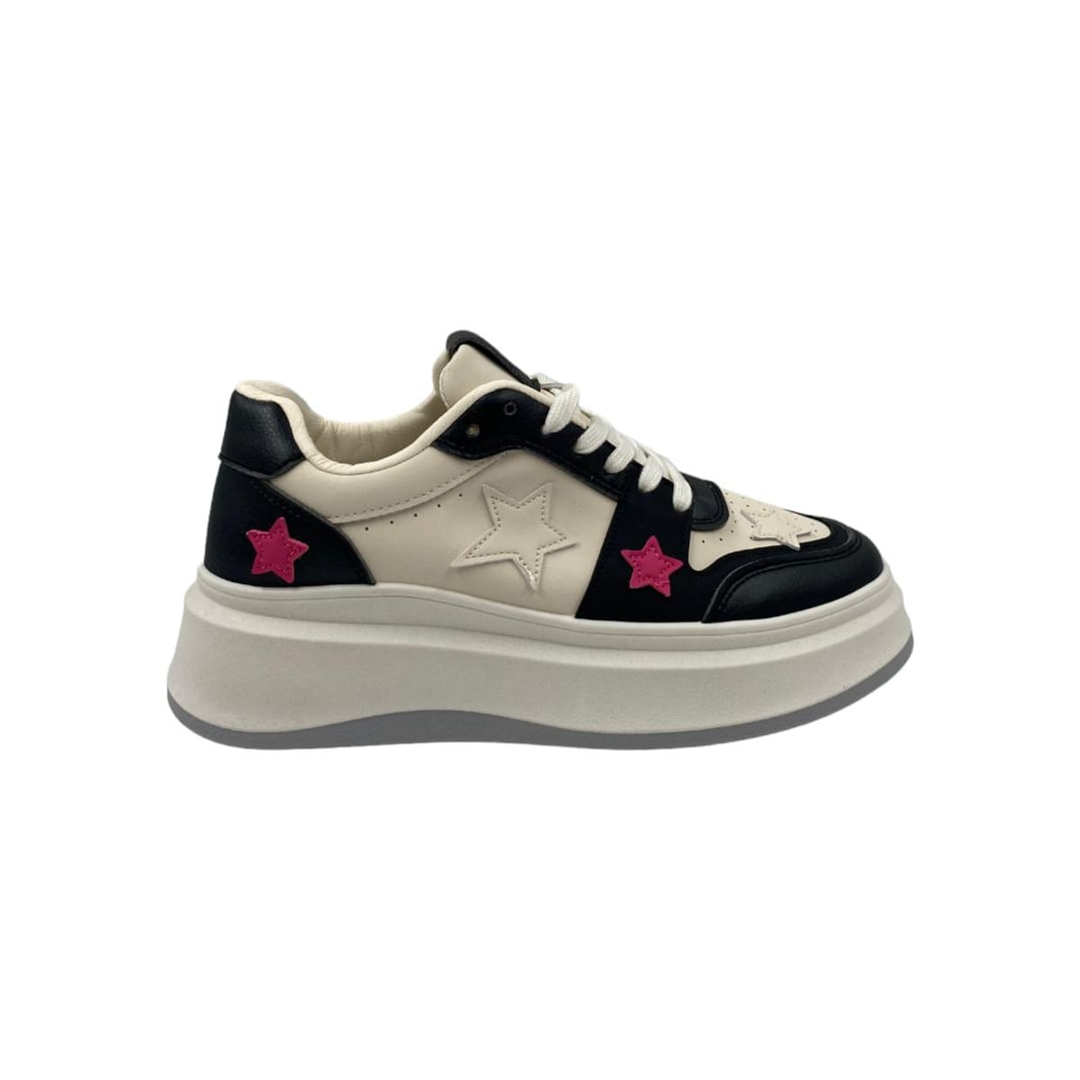 GENERICO - Zapatilla Negra Plataforma Mujer