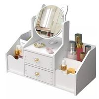 Cajón Con Espejo Y Repisa Organizadora De Joyero Cosméticos Blanco
