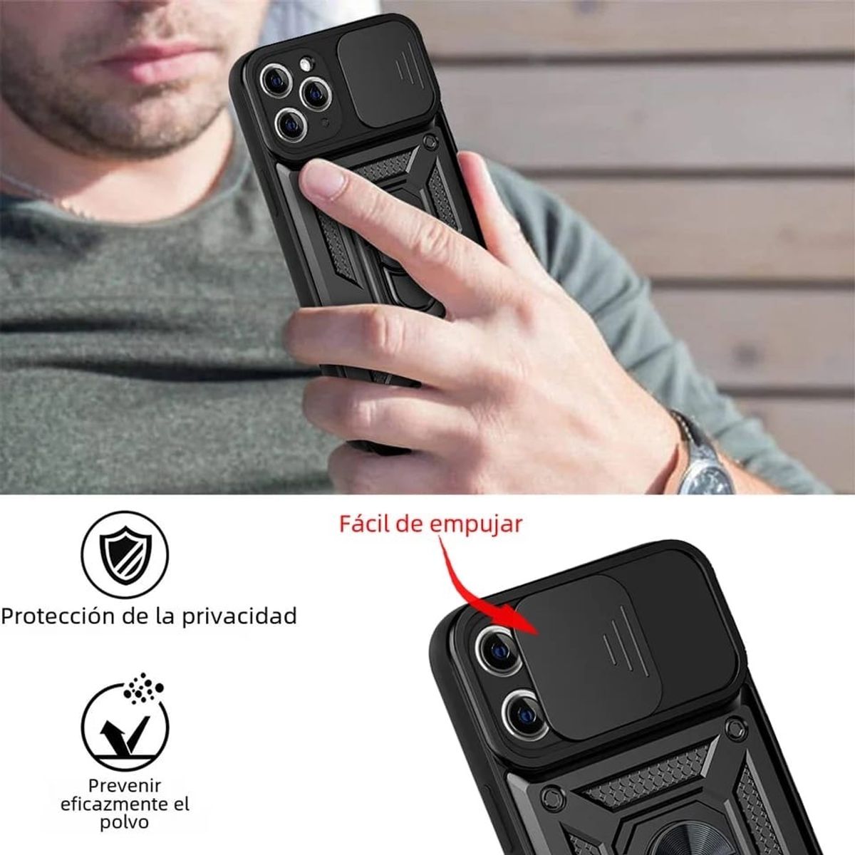 GENERICO - Carcasa Armor Con Anillo Para iPhone 13 Pro Max