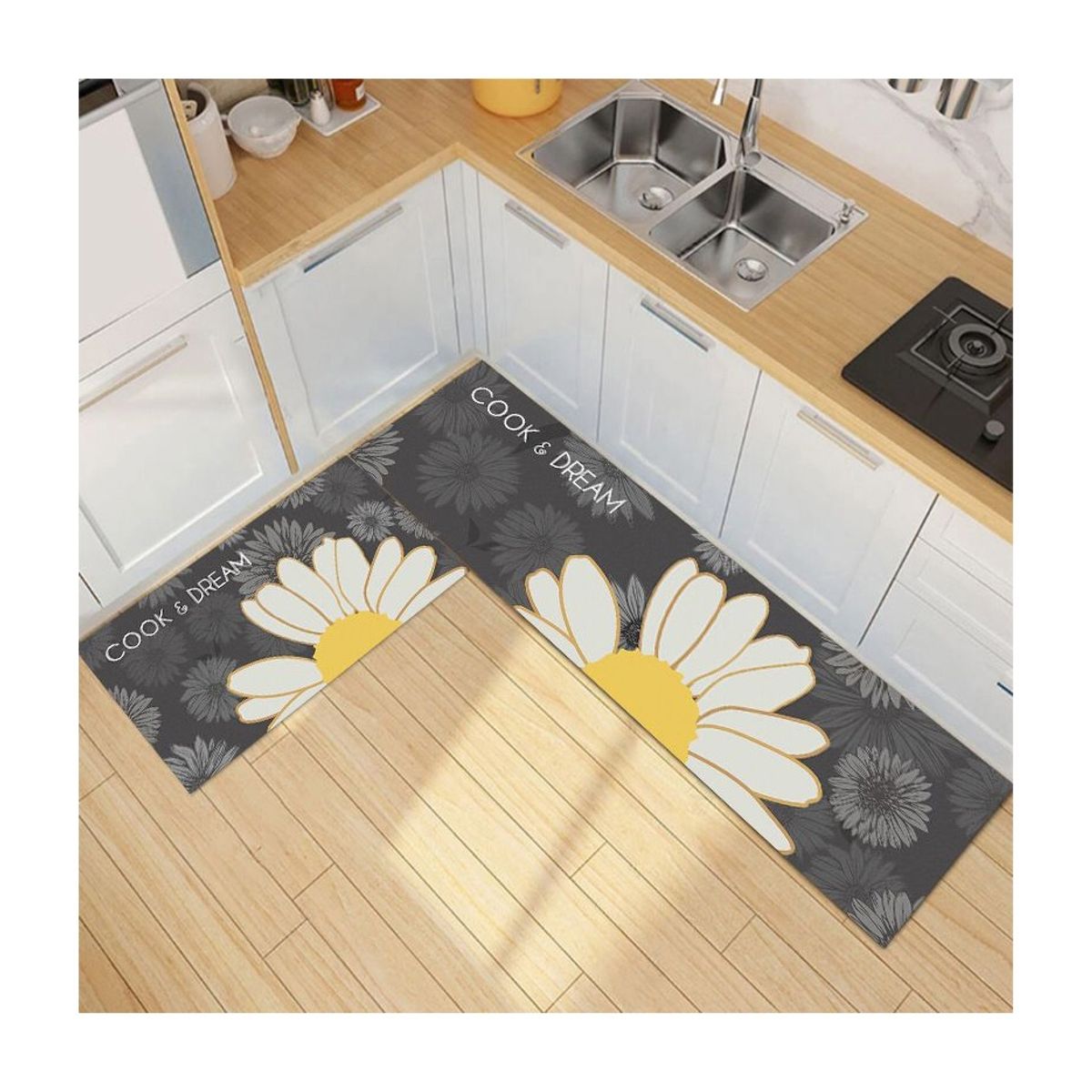 GENERICO - Pack 2 Alfombra De Cocina Antideslizante Piso Entrada De Baño