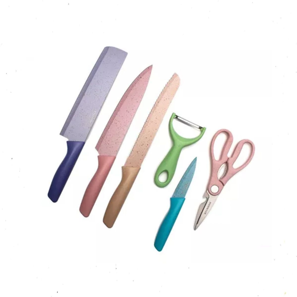 GENERICO - Juego De Cuchillos De Cocina Acero Inoxidable Set De 6 Pieza