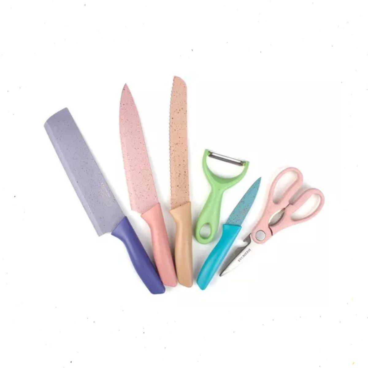 GENERICO - Juego De Cuchillos De Cocina Acero Inoxidable Set De 6 Pieza