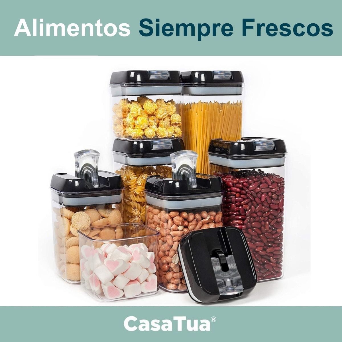 GENERICO - Set De 7 Contenedores Herméticos Calidad Premium