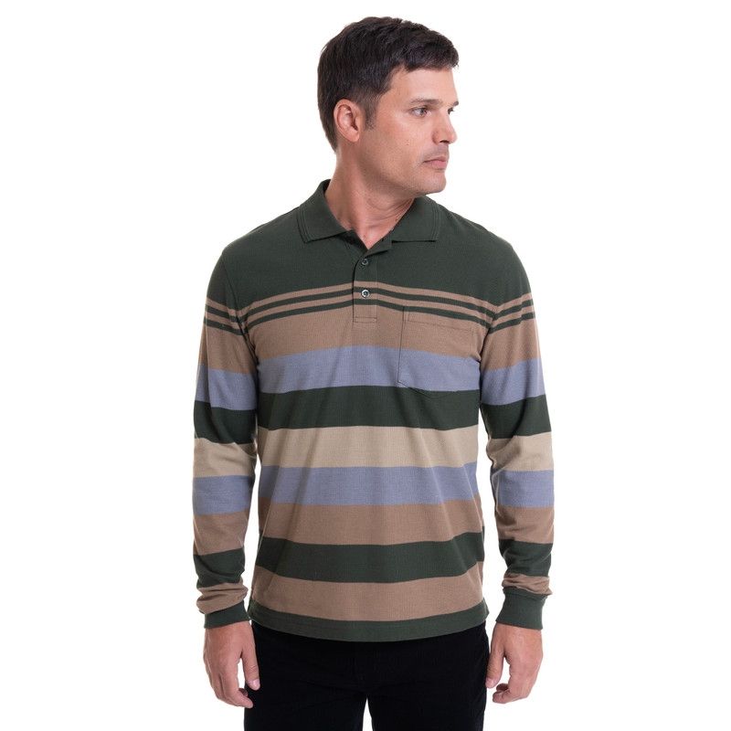 KOTTING - Polera Piqué Listada Verde KOTTING
