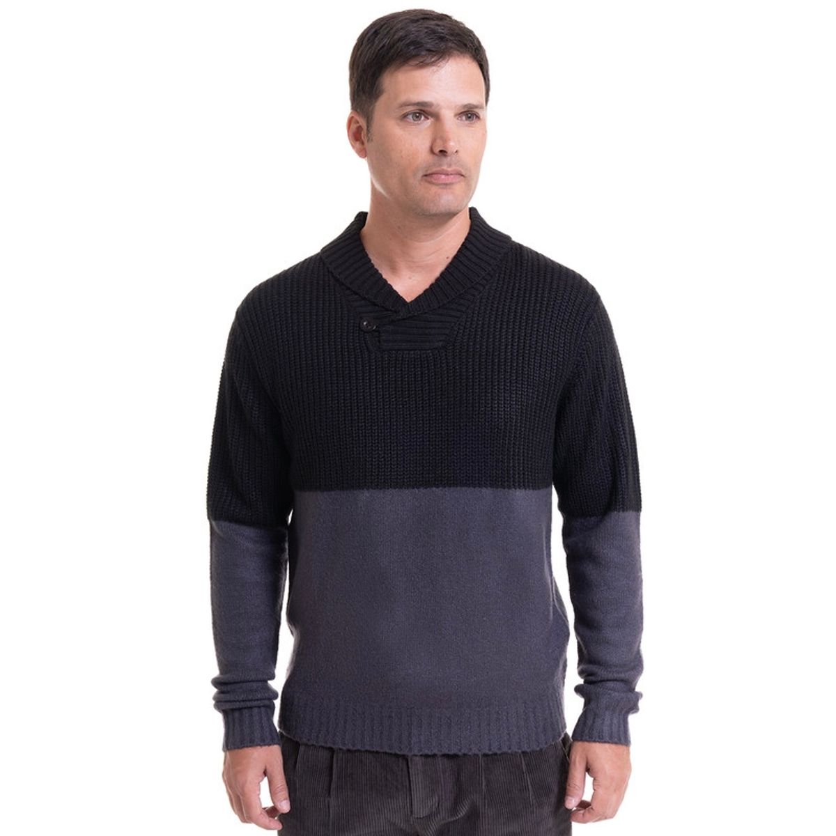 KOTTING - Sweater Cuello Cruzado Gris oscuro KOTTING