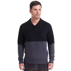 KOTTING - Sweater Cuello Cruzado Gris oscuro