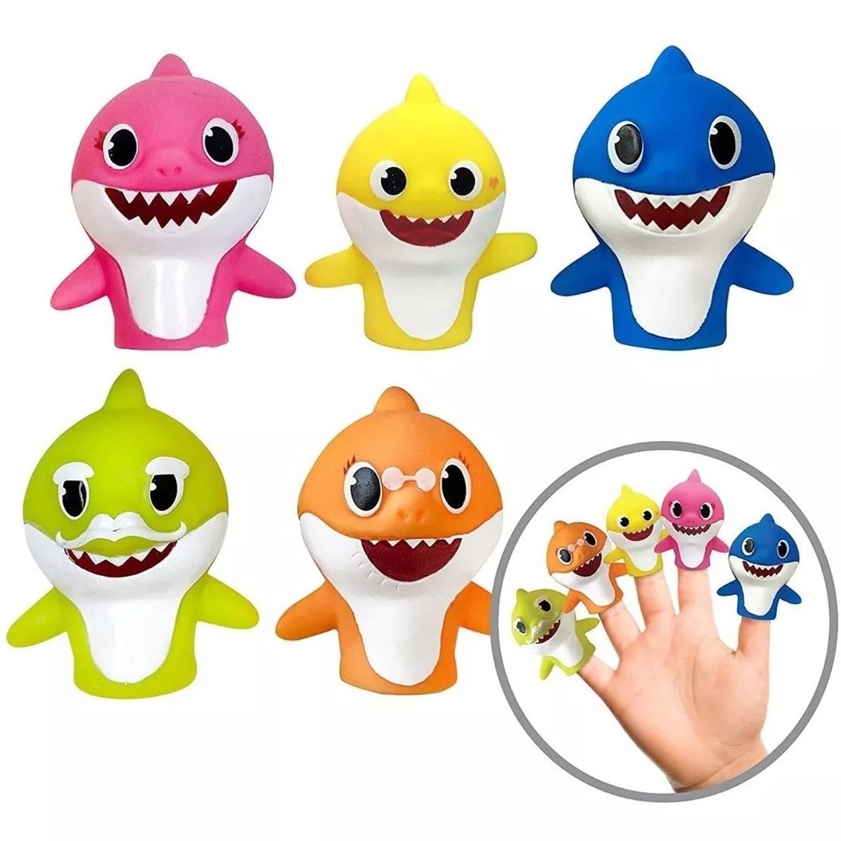 KUANGYE - Juguete De Baño Titere Dedo Baby Shark Tiburon Bebe